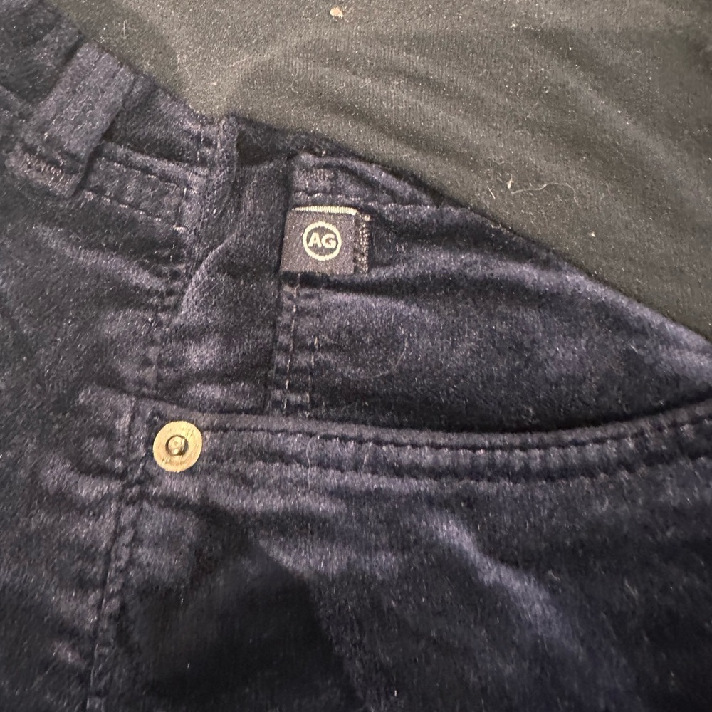 Ag Adriano Maternity Blue Velvet Pants - Gorgeous and so comfy!